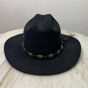 Beaver brand hat western men’s 5X rabbit Black Cowboy Hat with silver Band